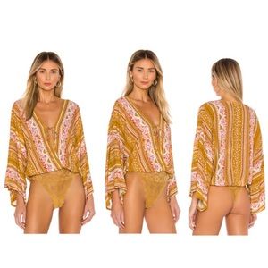 Free People boho bodysuit, bell sleeves